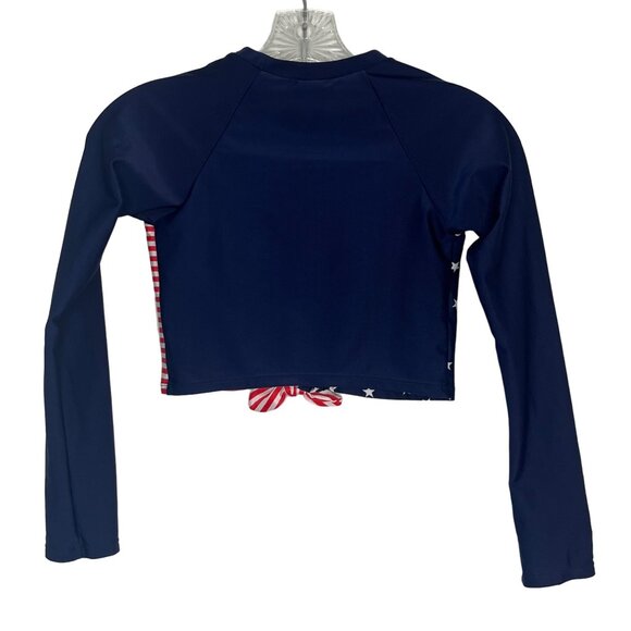 Art Class Swim Rash Guard Girls Large Red White Blue Patriotic - Picture 2 of 6